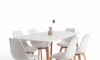 Juego de Comedor 6 Sillas Eames acolchada 120 Blanco