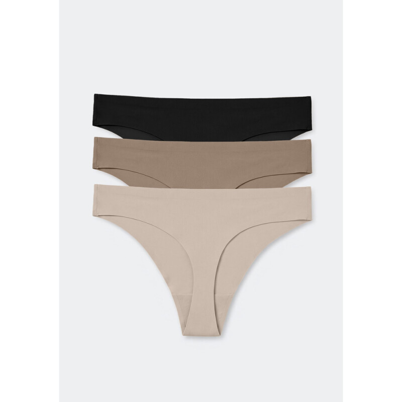 CALCINHA FEM PRETO/BEGE/MARROM