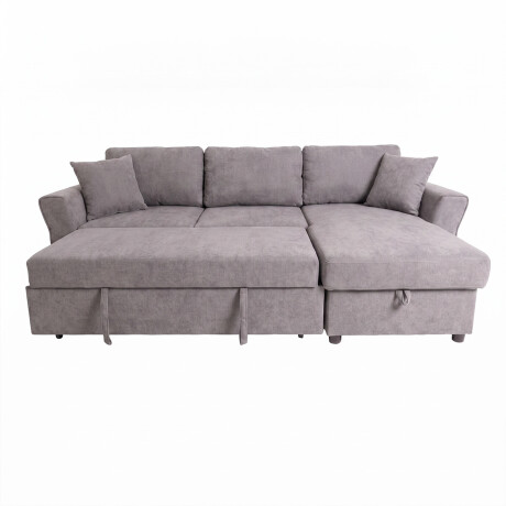 SOFÁ CAMA CHAISE/BAÚL TELA GRIS BRISTOL