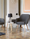 Mesa auxiliar BAKKEBJERG Ø40 blanco/natural Mesa auxiliar BAKKEBJERG Ø40 blanco/natural