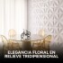 Revestimiento de Pared Panel 3D PVC 50x50cm Ondas Línea X12 Flor Blanco
