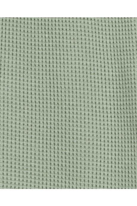 Short de algodón, punto waffle, verde Sin color