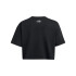 UA W BOXY CROP LOGO SS-ORG BLK-001