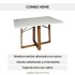 Mesa Comedor Premium 120x80 Cm Elma Reforzada Madera Vidrio Blanco 1