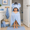 Toalla Infantil con Capucha 76x76cm Elefante Celeste