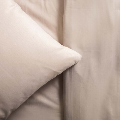 JUEGO SÁBANAS 2 PLAZAS ALGODON-Y-POLIESTER NATURAL-BEIGE SLUB BLEND BEIGE