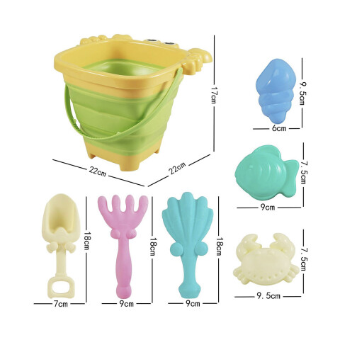 Set x7 Playero de Balde Plegable, Palas y Moldes U