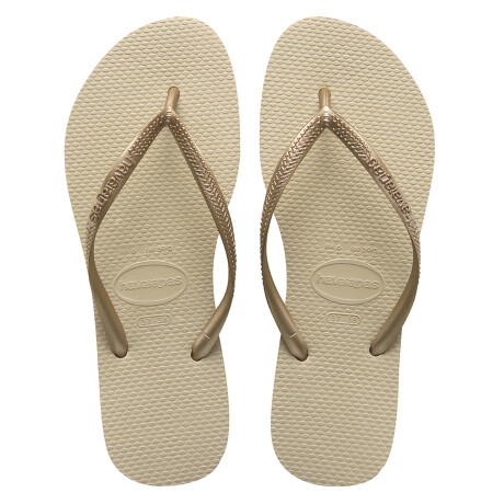 Sandalias de Mujer Havaianas SLIM Beige Arena - Dorado