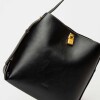 Bolso The Lock en efecto cuero liso Negro