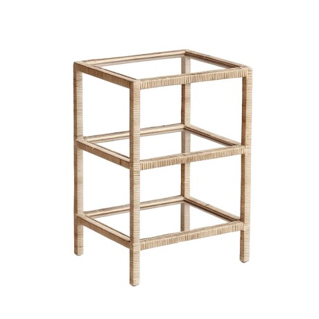 MESA AUXILIAR/LATERAL RATTAN-MADERA-Y-VIDRIO NATURAL-BEIGE VITTORIA NATURAL