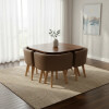 Juego De Comedor Honguito 4 Sillas Mesa 80cm Marron