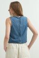 Top denim con cierre en espalda JEAN MEDIO