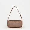 Cartera al hombro Leaf en efecto cuero gamuza Taupe