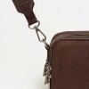 Bandolera New Penny en efecto gamuza Chocolate