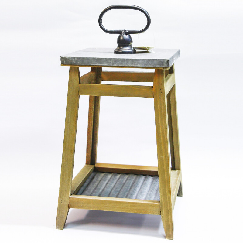 Faroles Rústicos de Chapa y Madera Set de 2 piezas Faroles Rústicos de Chapa y Madera Set de 2 piezas