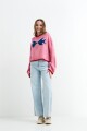 Sweater tejido jacquard peces ROSADO