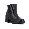 Comfortflex Bota Cuero Caña Media C/elastico Tira C/ Hebilla Y Taco Cuadrado Bajo Negro