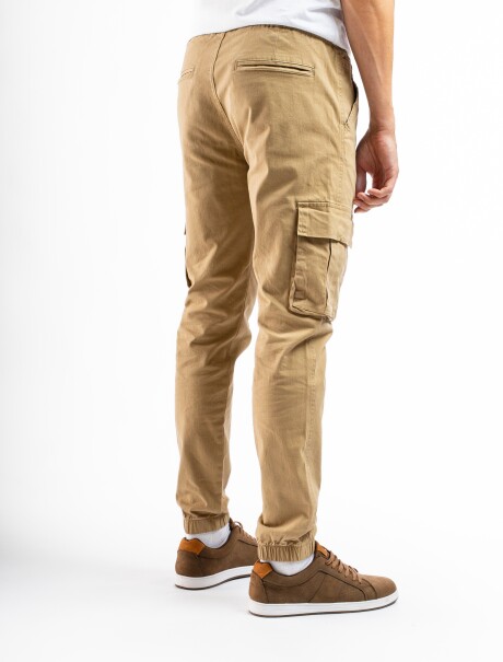 Pantalón Algodón Cargo Jogger Camel