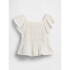 SS FLTR SMOCKED JSY TOP - MARCH NEW OFF WHITE