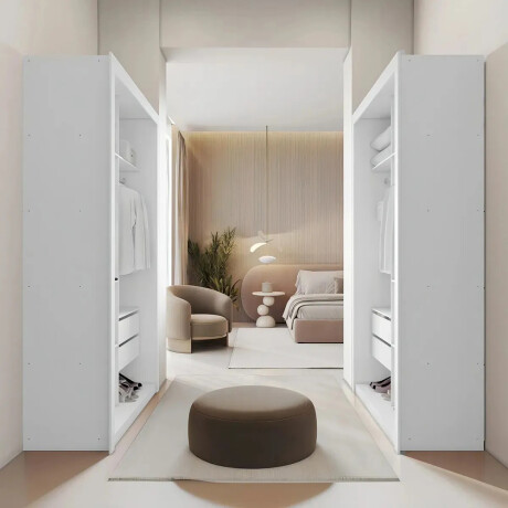ROPERO VESTIDOR 2 CAJONES GUARDARROPA ARMARIO PLACARD CLOSET BLANCO