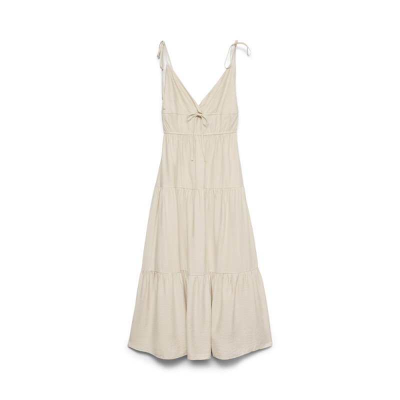 VMATHENA SINGLET DETAIL ANKLE DRESS WVN OATMEAL