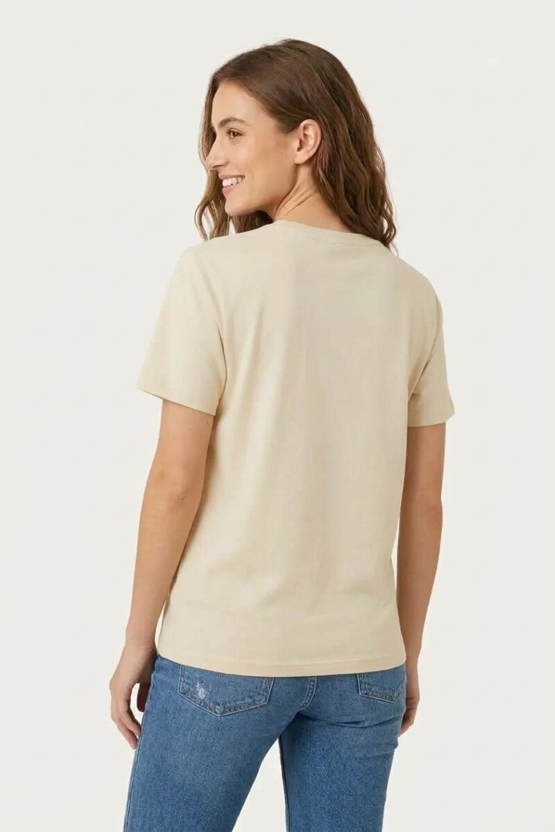 Remera m/c estampada Shells Glisten BEIGE