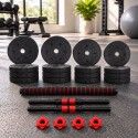 Kit de Mancuernas Ajustables 25kg con Barra de Unión –2 en 1 Kit de Mancuernas Ajustables 25kg con Barra de Unión –2 en 1
