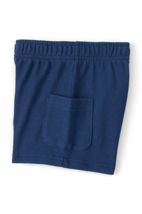 Set dos piezas de algodón, short y remera, azul marino, auto bordado. Talles 2-5T Sin color