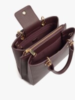 Bolso Tote Con Textura burdeos