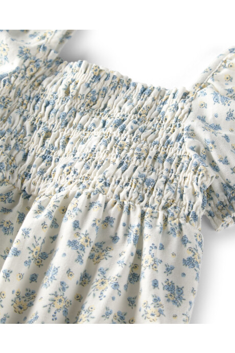 Body bombachudo de algodón orgánico, diseño floral Sin color