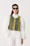 Top Vermont en gamuza Estampado Snake Azul