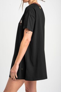 Vestido Manga Corta Negro