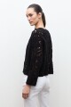 Chaqueta tejida crochet negro