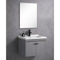 MUEBLE DE BAÑO 60 CM CON MESADA DE LOZA Y ESPEJO - GRIS MUEBLE DE BAÑO 60 CM CON MESADA DE LOZA Y ESPEJO - GRIS
