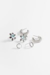 Set de 3 caravanas flower plateado