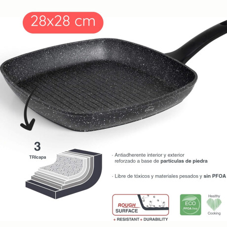 Sartén Grill Antiadherente 28x28 cm Java Lacor Sartén Grill Antiadherente 28x28 cm Java Lacor