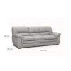 Sillon Livintus 3 Cuerpos Cuero Natural Hielo