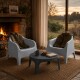 2 Sillones Skarpo + Mesa redonda Puket GRIS