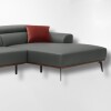 Sofá con chaise DUNA CUERO GRIS - DERECHO