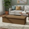 Puff Baúl Lumax Plegable 110x38 cm Organizador Living Dormitorio Marrón