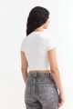 Remera m/c acanalada cuello a la base BLANCO