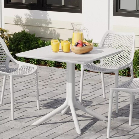 MESA CUADRADA EXTERIOR DE POLIPROPILENO 80CM Mesa Cuadrada De Exterior 80CM Blanco