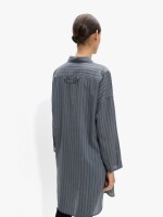 Vestido Camisero A Rayas gris