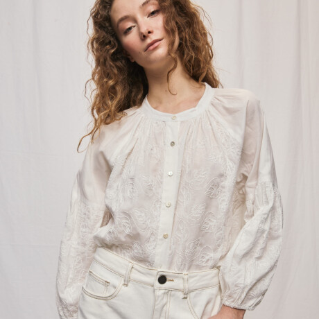 SHORT FLORE Blanco