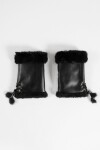 Mitones de PU con pelo negro