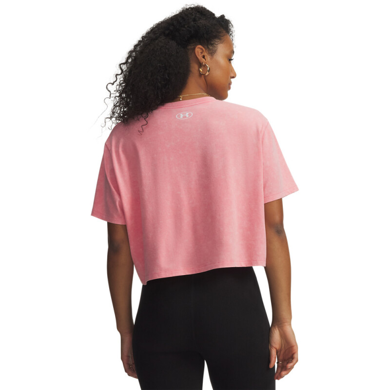 UA Rival Boxy Tee Wash-GRN PNK-600