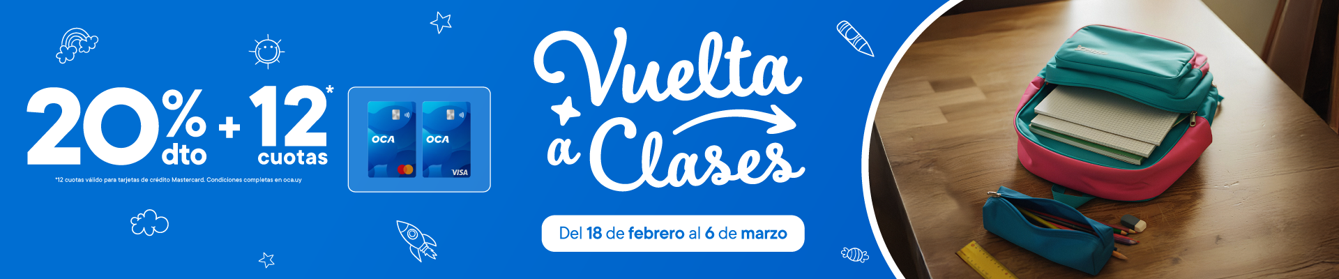 20% OFF con OCA + 12 CUOTAS con MasterCard
