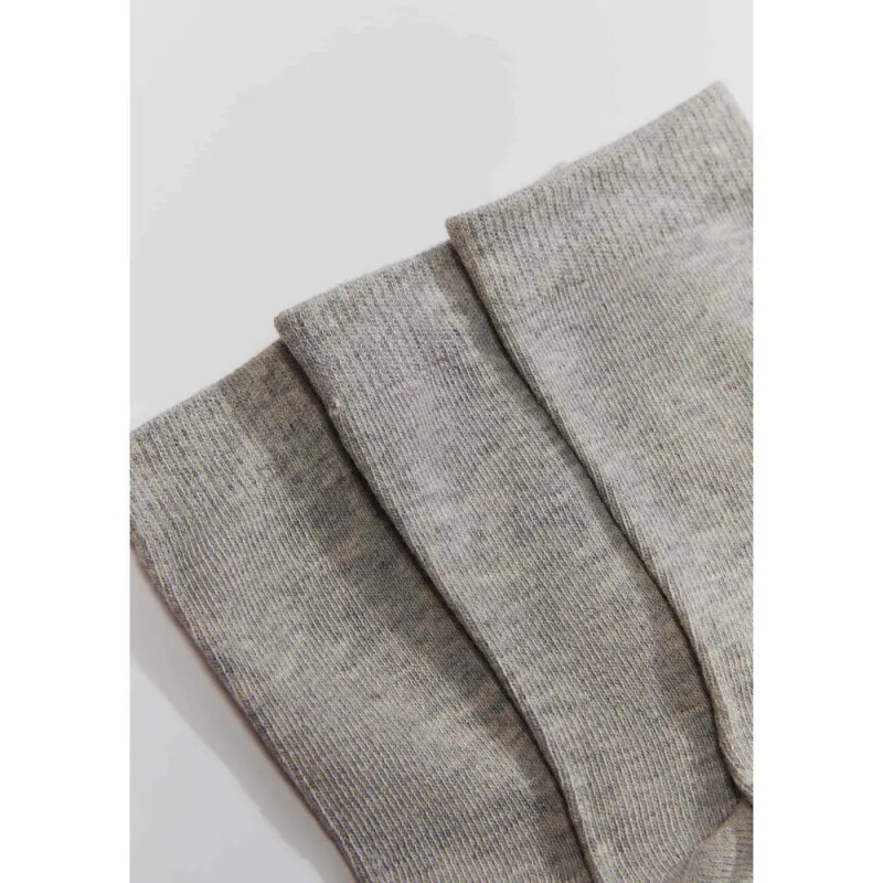 KIT COM 3 PARES MEIAS UNISSEX CINZA