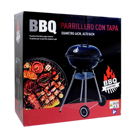 Parrillero portatil redondo alto con tapa y ruedas Parrillero portatil redondo alto con tapa y ruedas