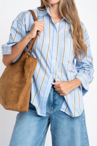 Camisa Rayada Azul